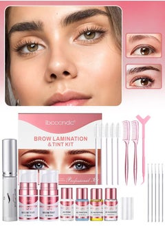 Brow Lamination Tint Kit Professional DIY Eyebrow Lift Kit Black and Brown Color Fuller Thicker Brows for 6 Weeks Easy to Use Instant Brow Lift Perm at Home Eyebrow Lamination Set