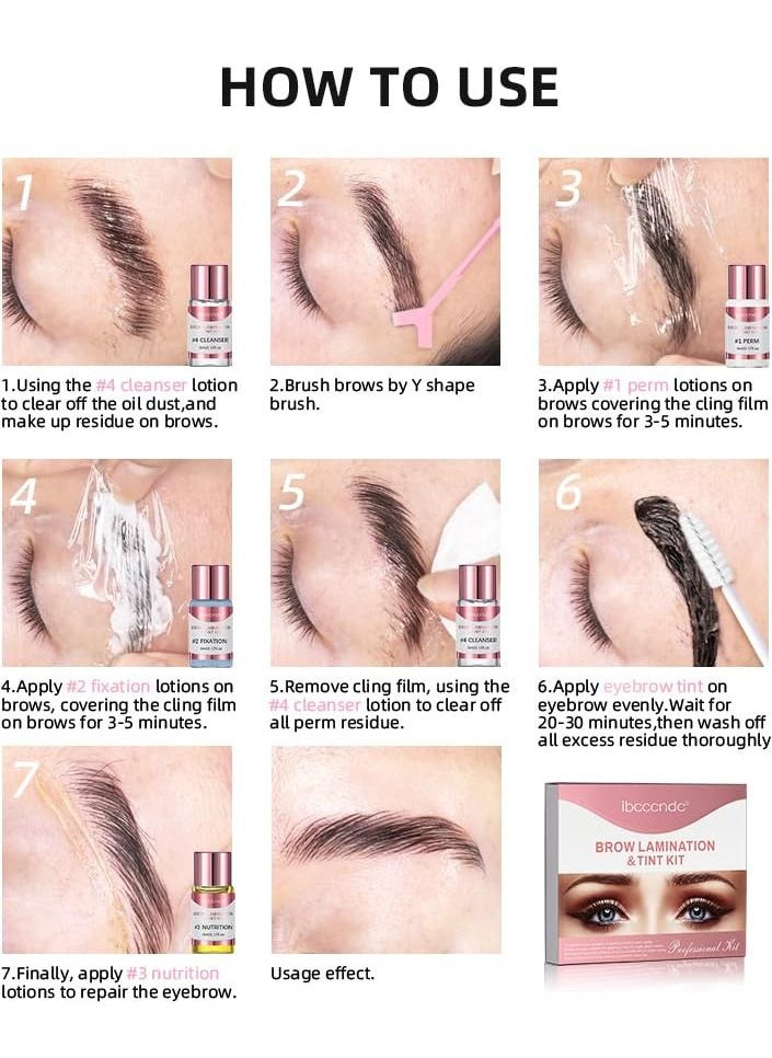 ibcccndc - Brow Lamination Tint Kit Professional DIY Eyebrow Lift Kit Black and Brown Color Fuller Thicker Brows for 6 Weeks Easy to Use Instant Brow Lift Perm at Home Eyebrow Lamination Set - Image 1