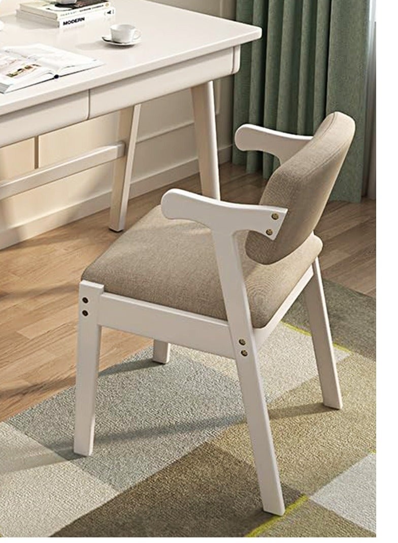 LIMOS Lounge Chair with Armrests Ergonomic Restaurant Chair Household Negotiation Solid Wood Reading Chair - Image 1