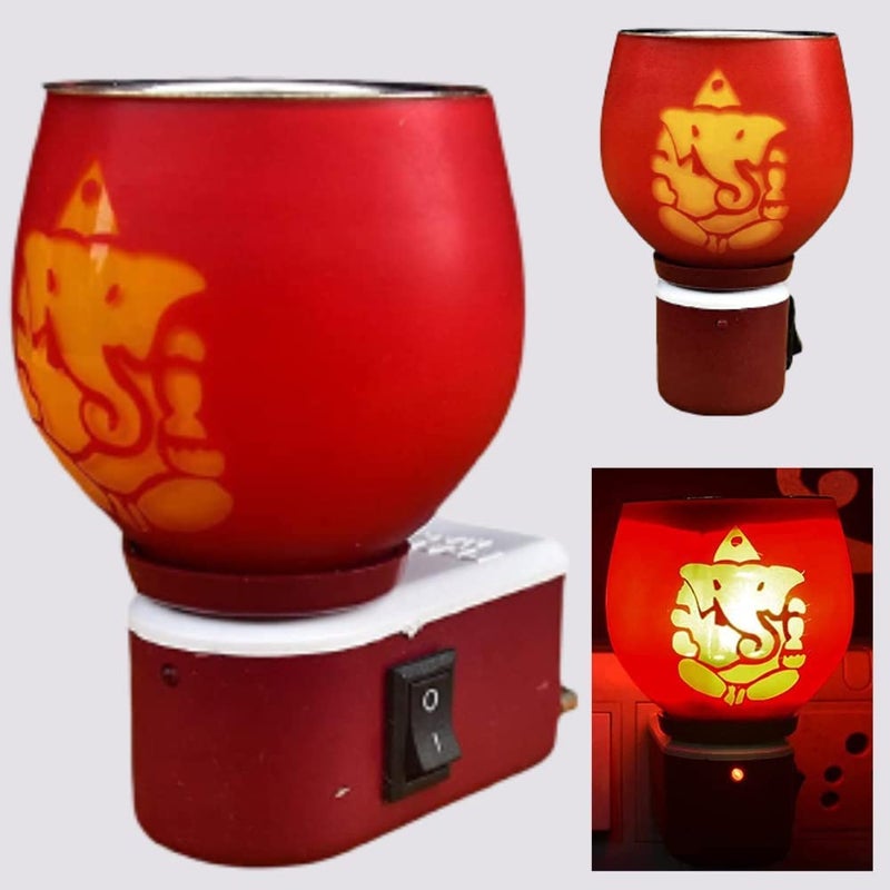 SuNZita Kapoor Dani Electrical Camphor Diffuser Glass with OnOff Switch to Toggle Between Burner and Lamp Aroma Diffuser Ceramic Material I Pack of 1 Ganesha