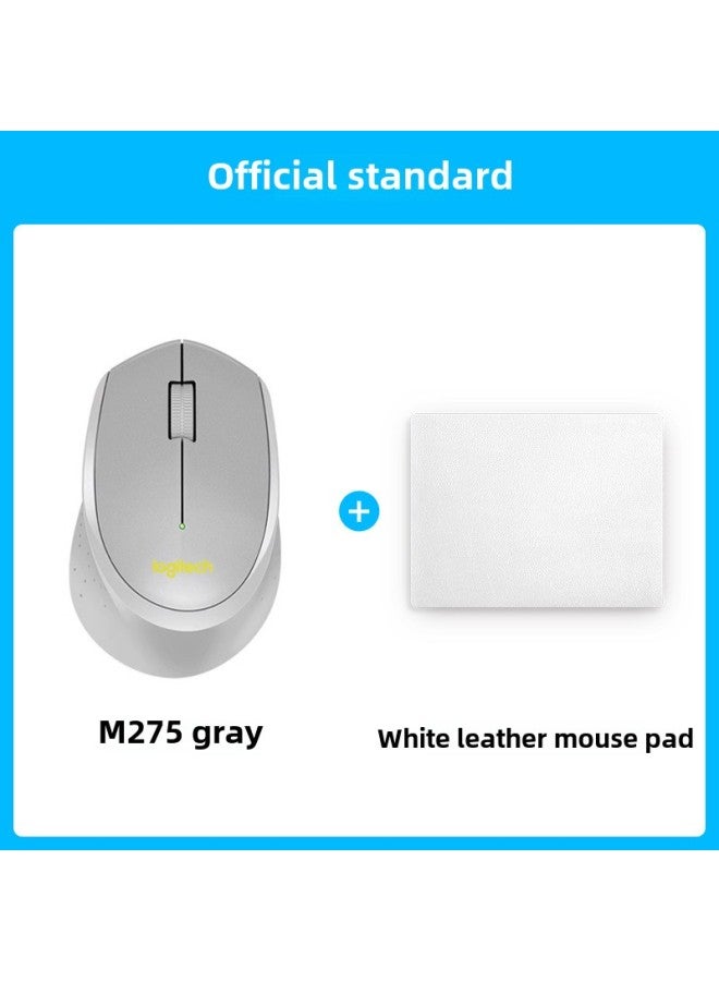 Durable Receiver 275 Connection Office M280 Battery Wireless USB Mouse Portable Gaming Home Computer-Specification:M275 Gray + Leather Mouse Pad White * Qingying Official Standard  - Image 1