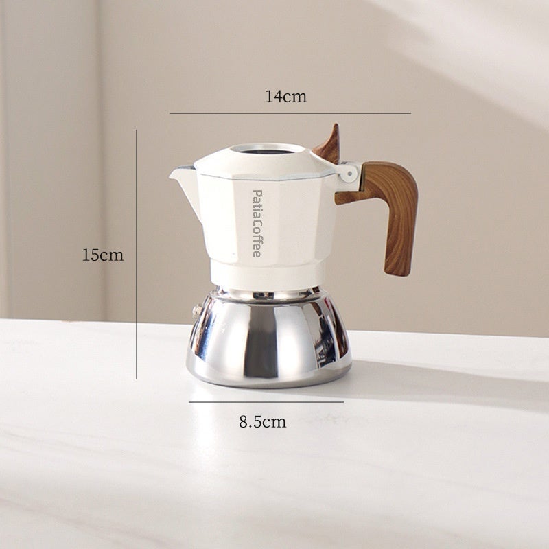 Magnetic Double-Valve Moka Pot - Stainless Steel Espresso Coffee Maker for Outdoor  Camping