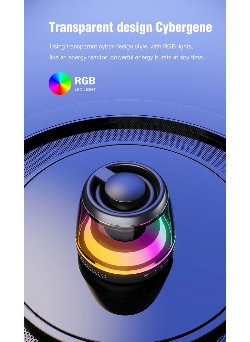 Portable Mini Bluetooth Stereo Speaker with Magnet and LED RGB Lights, Small Magnetic Wireless Stereo Pairing Speaker, Gaming Home Audio Outdoor Sports Camping - Image 4