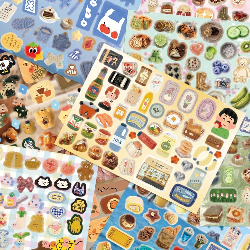 PRSTINCOL Japanese Manga Style Sticker Book with 30 Sheets of Die Cut Stickers, Over 1200 Pieces for DIY Journaling and Scrapbooking - Image 3