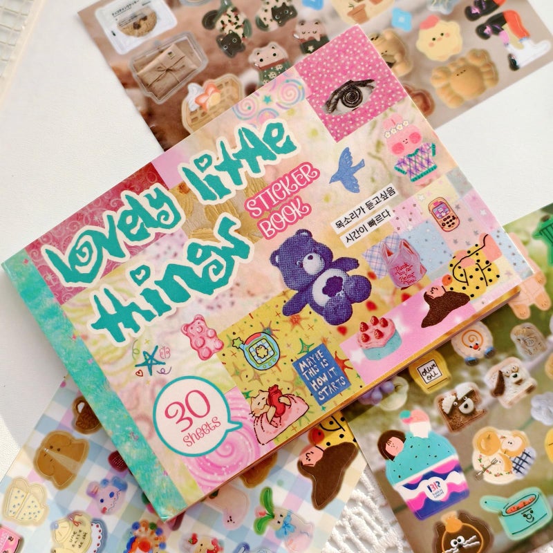 PRSTINCOL Japanese Manga Style Sticker Book with 30 Sheets of Die Cut Stickers, Over 1200 Pieces for DIY Journaling and Scrapbooking - Image 4