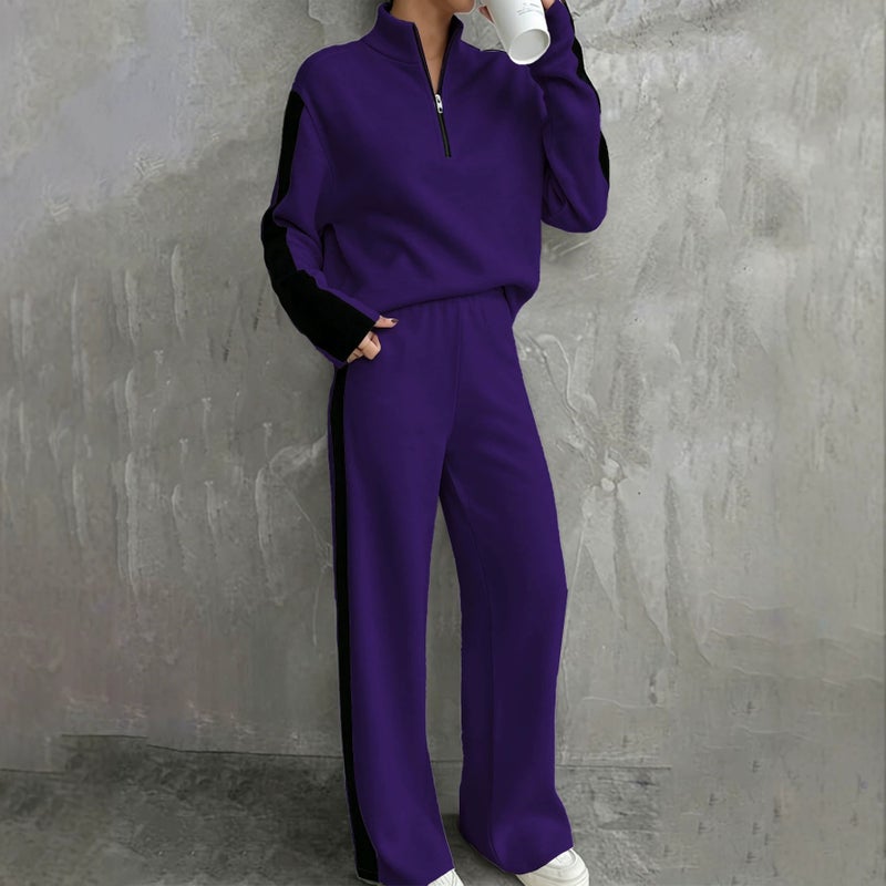 Women's Casual Zip-Up Hoodie and Jogger Set - Image 3
