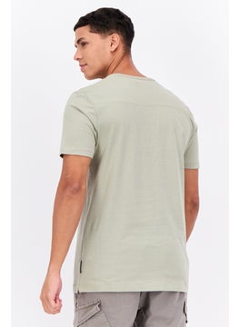 French Connection Men Crew Neck Short Sleeve Brand Logo T-Shirt, Sage  - Image 3