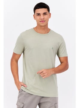 French Connection Men Crew Neck Short Sleeve Brand Logo T-Shirt, Sage  - Image 1