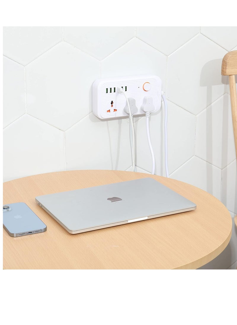 تايكوم جهاز حماية من زيادة التيار في قطاع الطاقة مع قابس مسطح بسلك تمديد USB مع 3 منافذ تيار متردد على نطاق واسع و6 منافذ USB، ومحطة سطح مكتب صغيرة مع سلك طاقة بطول 6 أقدام، ومقبس مدمج (3G6U-A09)  - Image 5