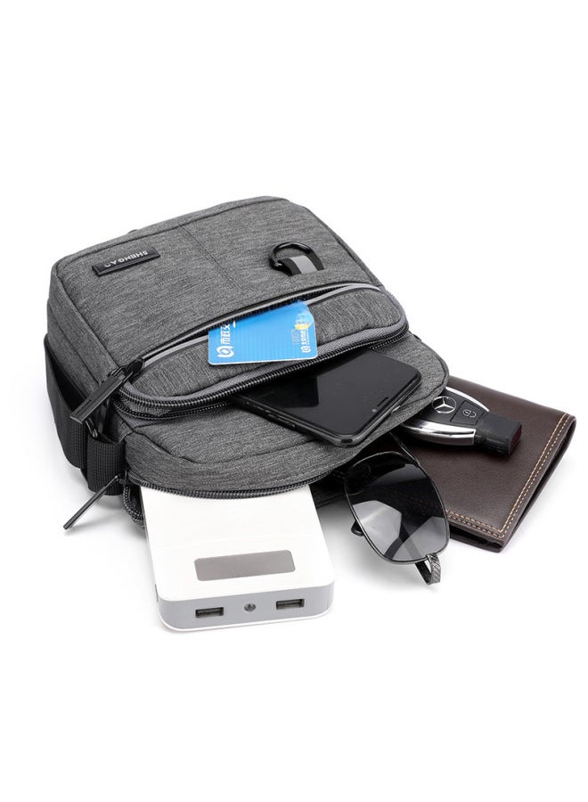 Men's OxFord Cloth Casual Canvas Crossbody Bag Small Backpack Mobile Phone Bag 2022 Style-Color:Vertical Blue  - Image 5