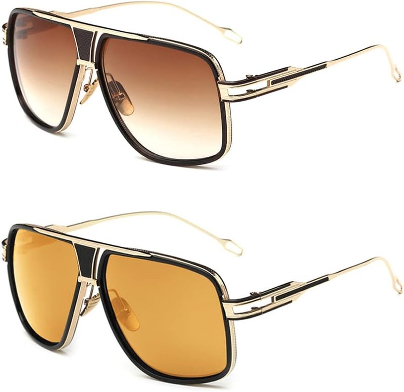 GOBIGER Aviator Sunglasses for Men 100% UV Protection Goggle Alloy Frame with Case - Image 1