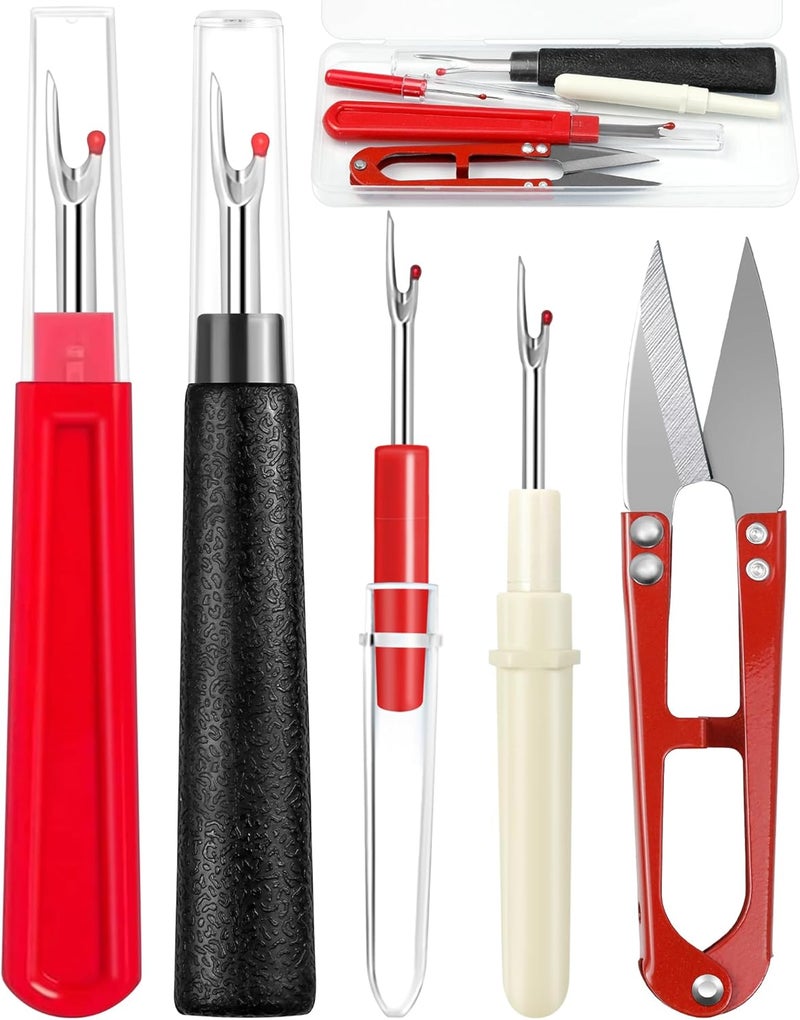 FIVEIZERO Seam Rippers for Sewing – 2 Big and 2 Small Stitch Remover Tools and 1Thread Snips - Image 1