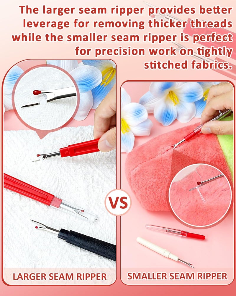 FIVEIZERO Seam Rippers for Sewing – 2 Big and 2 Small Stitch Remover Tools and 1Thread Snips - Image 4