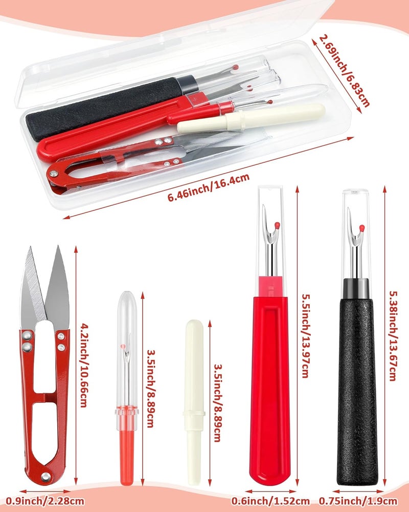 FIVEIZERO Seam Rippers for Sewing – 2 Big and 2 Small Stitch Remover Tools and 1Thread Snips - Image 2