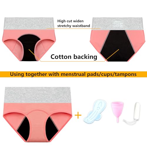 Nalwort Womens Menstrual Period Panties Cotton Leak Proof Underwear Postpartum Protective Briefs - Image 3