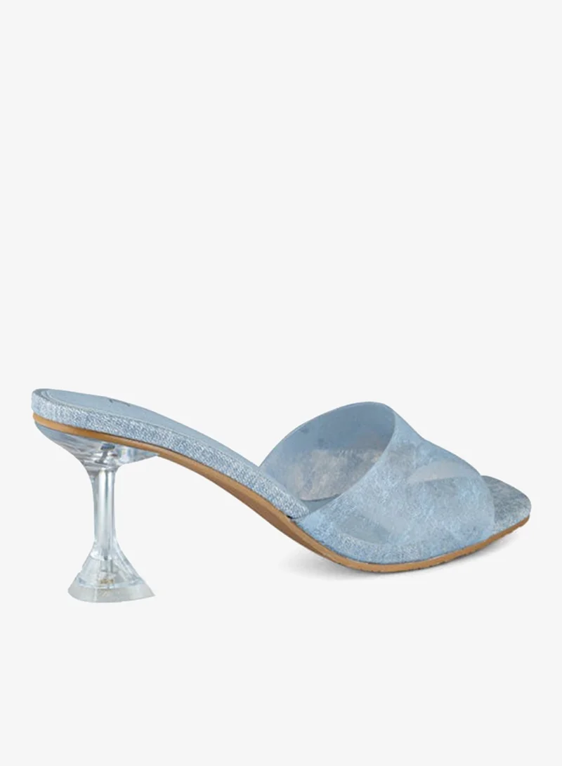 Vincci Blue Women One Strap Mid Heel Sandals for Women | Best Price UAE