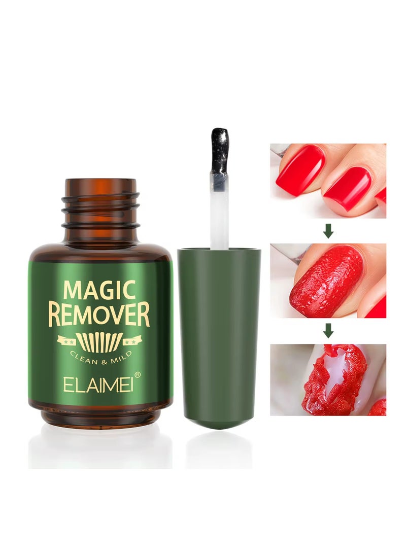 Magic Nail Polish Gel  Remover, Easily & Quickly Soaking or Wrapping Professional Nail Polish Remover 15ml