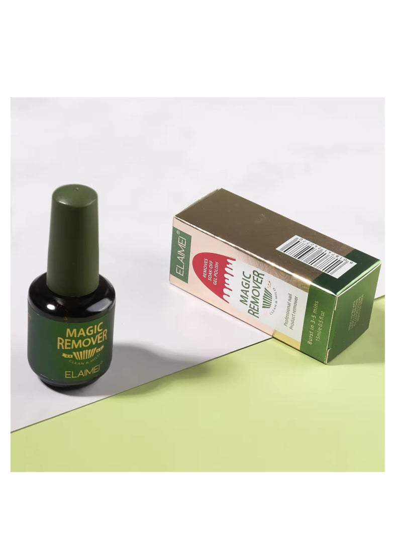 Magic Nail Polish Gel  Remover, Easily & Quickly Soaking or Wrapping Professional Nail Polish Remover 15ml