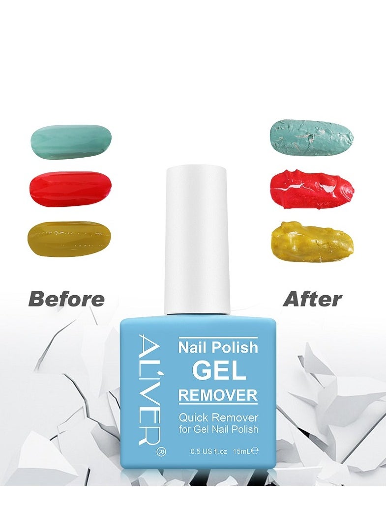 Magic Nail Polish Gel  Remover, Easily & Quickly Soaking or Wrapping Professional Nail Polish Remover 15ml