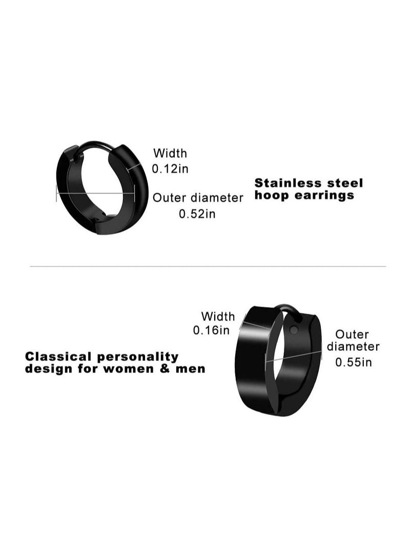 Captaintech Earrings for Men Black Stud Earrings Men's - Image 4