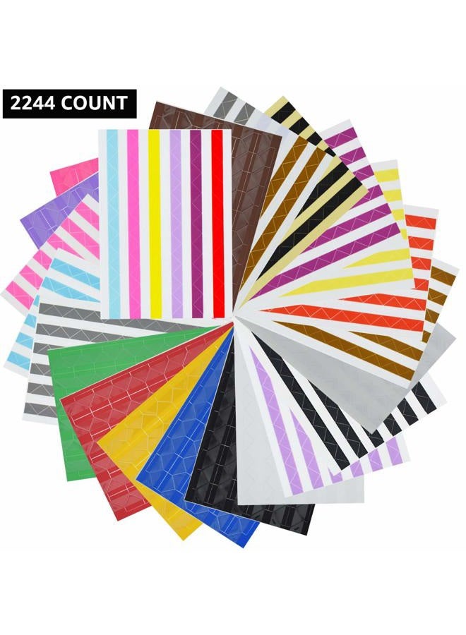 VIPbuy 22 Sheets (2244 Count) Photo Mounting Corner Stickers Self Adhesive for Scrapbooking Photo Album Diary DIY Craft, 22 Colors Assorted - Image 3