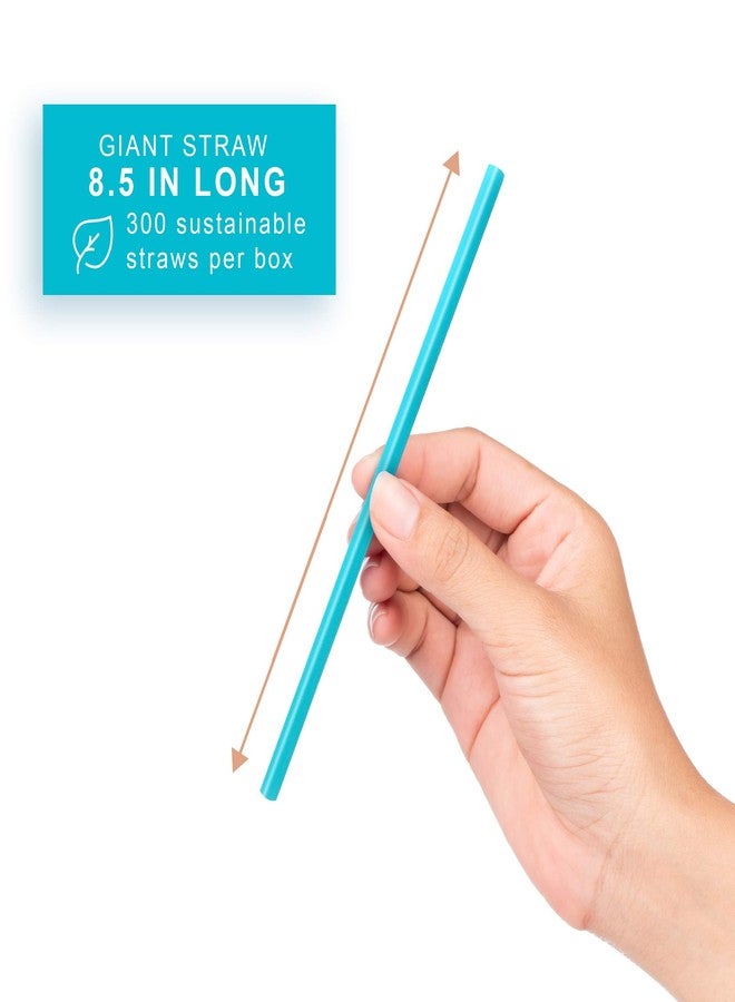 Phade 8.5" Giant Compostable Biodegradable Eco Straws, 300 Count, Individually Wrapped, For Cold Drinks Only - Image 2