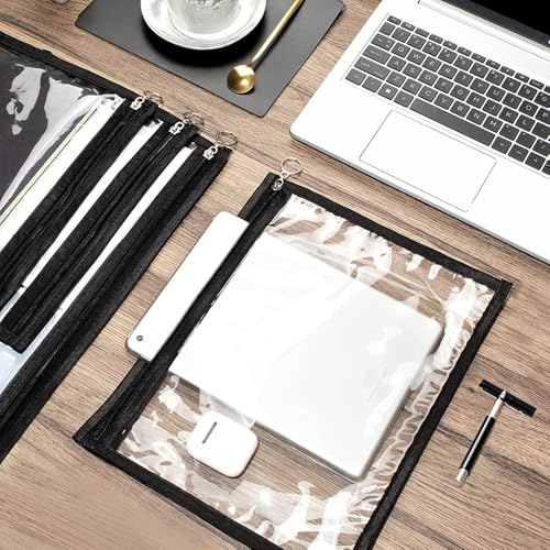 Ynaquest Clear Zipper Pouches, 4 PCS Plastic Organizer Bags PVC Waterproof Envelopes Clear Pouch Bags Zipper Bags Multi-Purpose Makeup Bag for Cosmetics Document FileTravel Office Home Organize 11.5" x 7" - Image 5
