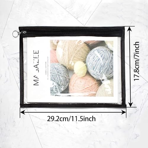 Ynaquest Clear Zipper Pouches, 4 PCS Plastic Organizer Bags PVC Waterproof Envelopes Clear Pouch Bags Zipper Bags Multi-Purpose Makeup Bag for Cosmetics Document FileTravel Office Home Organize 11.5" x 7" - Image 2