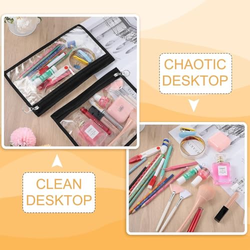 Ynaquest Clear Zipper Pouches, 4 PCS Plastic Organizer Bags PVC Waterproof Envelopes Clear Pouch Bags Zipper Bags Multi-Purpose Makeup Bag for Cosmetics Document FileTravel Office Home Organize 11.5" x 7" - Image 4