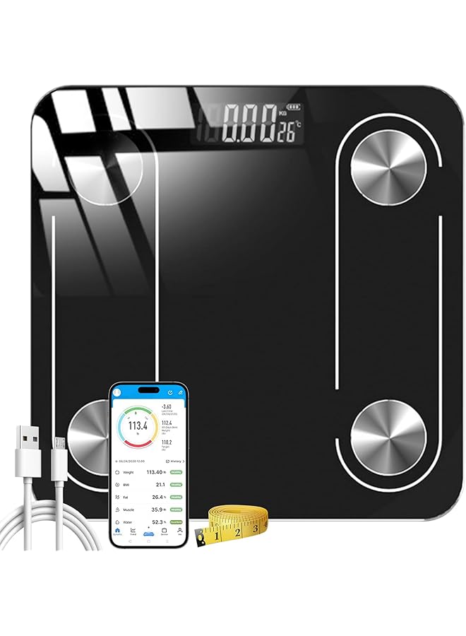 PROMASS Smart Scale with Bluetooth, promass Body Fat Scale, Wireless Digital Bathroom Scale, 12 Measurements, Weight/Body Fat/BMI, Fitness Body Composition Analysis, lbs/kg - Image 1