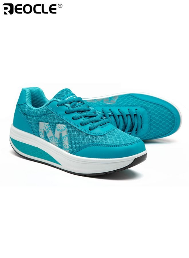 ريوكل أحذية رياضية نسائية بتصميم نعل سميك وأحذية جيم من قماش شبكي قابل للتنفس مع قوة جذب غير قابلة للانزلاق للجري والتدريب المتقاطع - Image 3