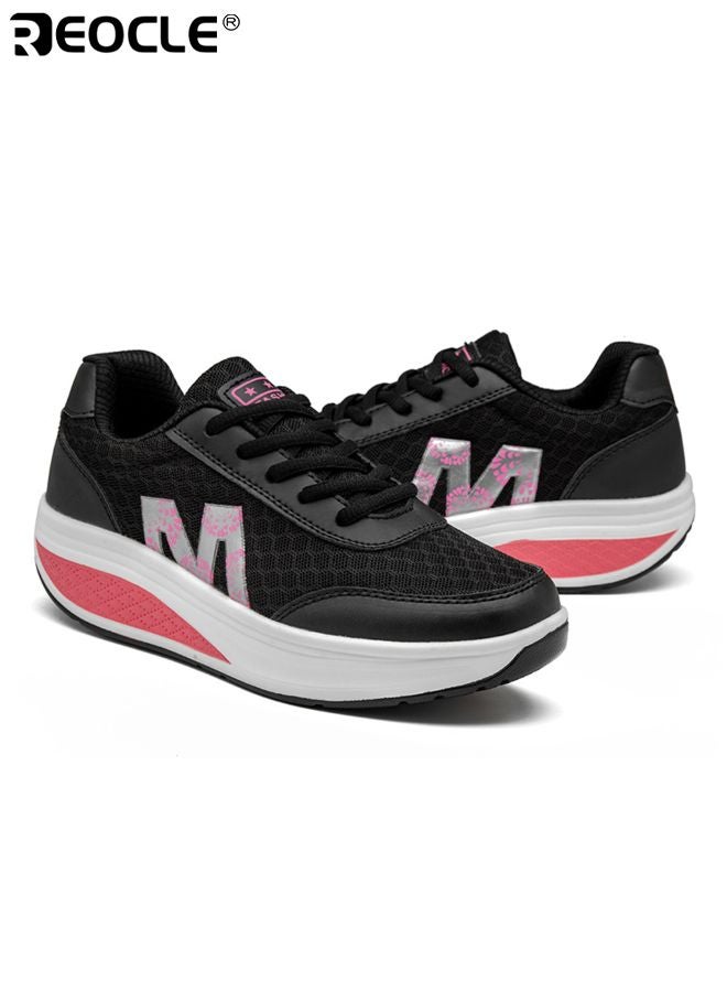 ريوكل أحذية رياضية نسائية بتصميم نعل سميك وأحذية جيم من قماش شبكي قابل للتنفس مع قوة جذب غير قابلة للانزلاق للجري والتدريب المتقاطع - Image 1