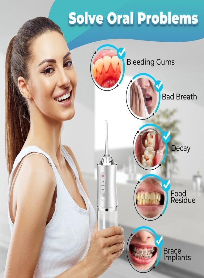 JASYXO جهاز تنظيف الأسنان بالماء المحمول من JASYXO - لاسلكي وقابل لإعادة الشحن، 3 أوضاع، 4 رؤوس نفاثة، مقاوم للماء بمعيار IPX7، خزان مياه قابل للفصل سعة 200 مل - منظف أسنان منزلي وسفر ((Modal-1)) - Image 4