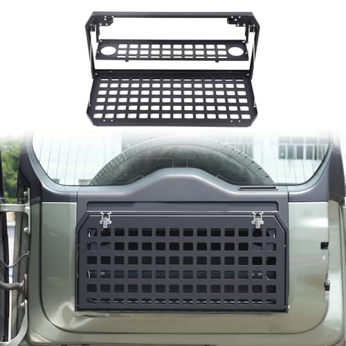 HAPPYHORSE Tailgate Table Compatible with Land Rover Defender 90 110 130 2020-2025 Tailgate Camping Table Foldable Table Cargo Shelf Storage Rack Accessories (Double Layer) - Image 1