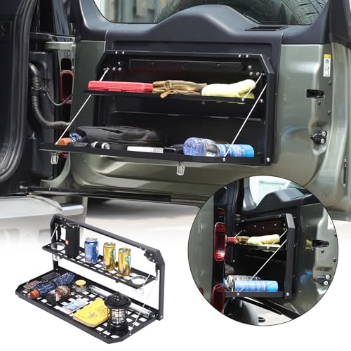 HAPPYHORSE Tailgate Table Compatible with Land Rover Defender 90 110 130 2020-2025 Tailgate Camping Table Foldable Table Cargo Shelf Storage Rack Accessories (Double Layer) - Image 3