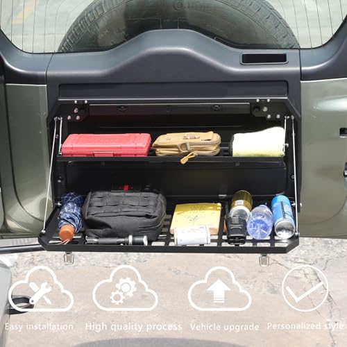 HAPPYHORSE Tailgate Table Compatible with Land Rover Defender 90 110 130 2020-2025 Tailgate Camping Table Foldable Table Cargo Shelf Storage Rack Accessories (Double Layer) - Image 2