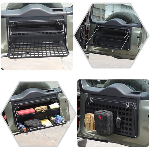 HAPPYHORSE Tailgate Table Compatible with Land Rover Defender 90 110 130 2020-2025 Tailgate Camping Table Foldable Table Cargo Shelf Storage Rack Accessories (Double Layer) - Image 5