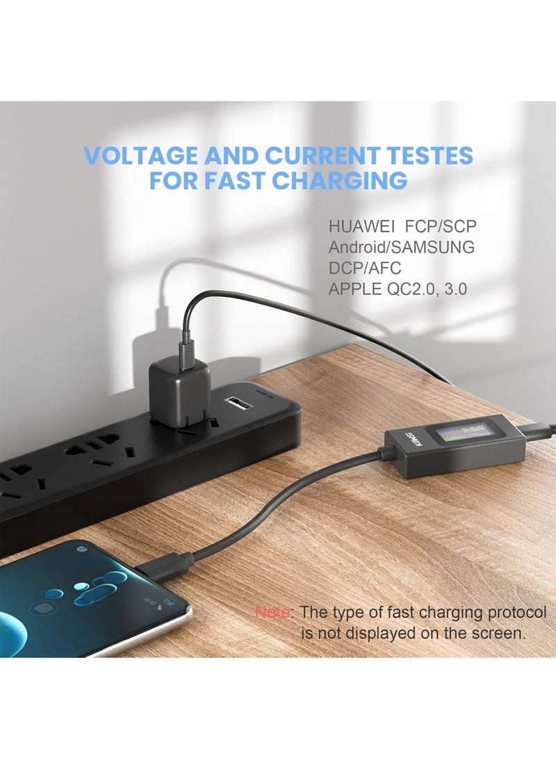 Cobest USB C Power Meter Testers, Type C Voltage and Current Tester Meter, USB C Voltage Current Voltmeter Amp Volt Ammeter Detector USB Cable Charger Indicator - Image 5