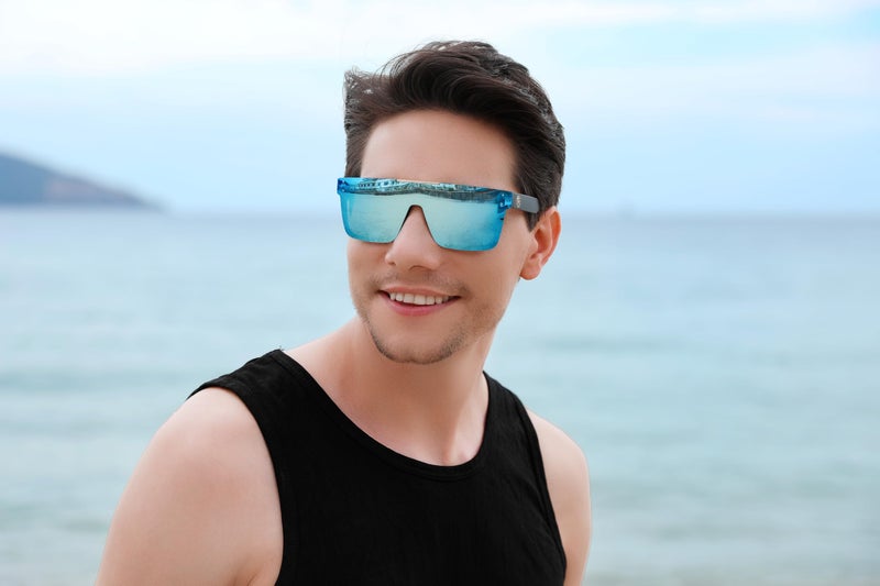 FEISEDY FEISEDY Men Women Sunglasses Polarized Oversized Square Vintage Cycling Running Fishing Golf Hiking Sports Sun Glasses B2990  - Image 3