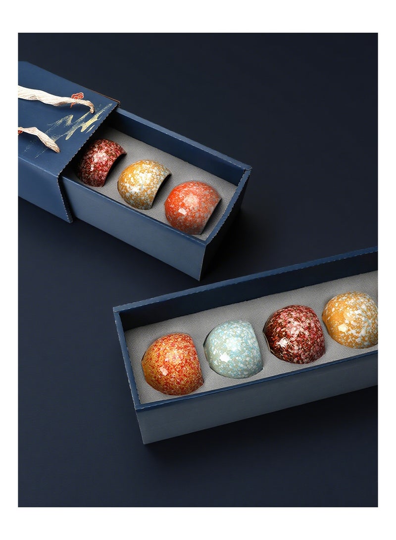 طقم ٥ قطع أكواب شاي سيراميك, فناجين إسبرسو خزفية ٢٠٠ مل بألوان متعددة - Image 3