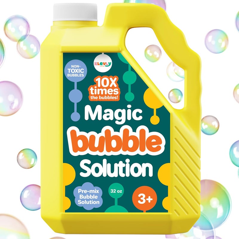 Klevly 32 oz Iridescent Bubble Solution Refill NonToxic PreMix Bubble Refill Solution No Mixing or Measuring Required Bubbles for Kids Bubbles Bulk Bubble Machine Solution Giant Bubble Solution - Image 2