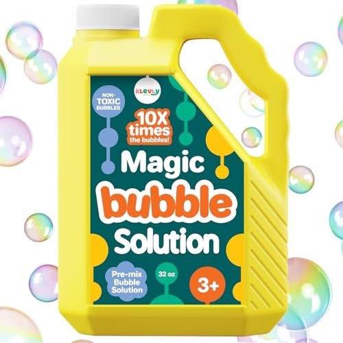 Klevly 32 oz Iridescent Bubble Solution Refill NonToxic PreMix Bubble Refill Solution No Mixing or Measuring Required Bubbles for Kids Bubbles Bulk Bubble Machine Solution Giant Bubble Solution - Image 1
