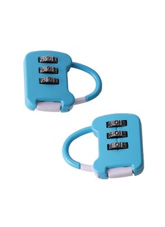 LAWAZIM Travel lock - Blue 2 Piece | Digit Combination Padlocks with a Hardened Steel Shackle - Travel Locks for Suitcases & Baggage  - Image 2