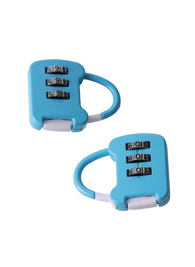 LAWAZIM Travel lock - Blue 2 Piece | Digit Combination Padlocks with a Hardened Steel Shackle - Travel Locks for Suitcases & Baggage  - Image 2