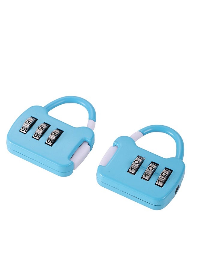 LAWAZIM Travel lock - Blue 2 Piece | Digit Combination Padlocks with a Hardened Steel Shackle - Travel Locks for Suitcases & Baggage  - Image 1