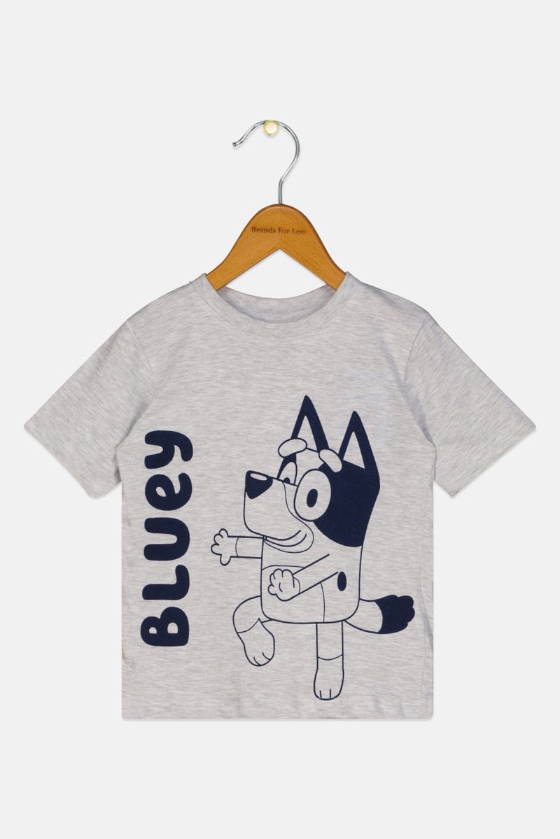 BLUEY Toddlers Boy Short Sleeve Graphic Print T-shirt, Grey - Image 1
