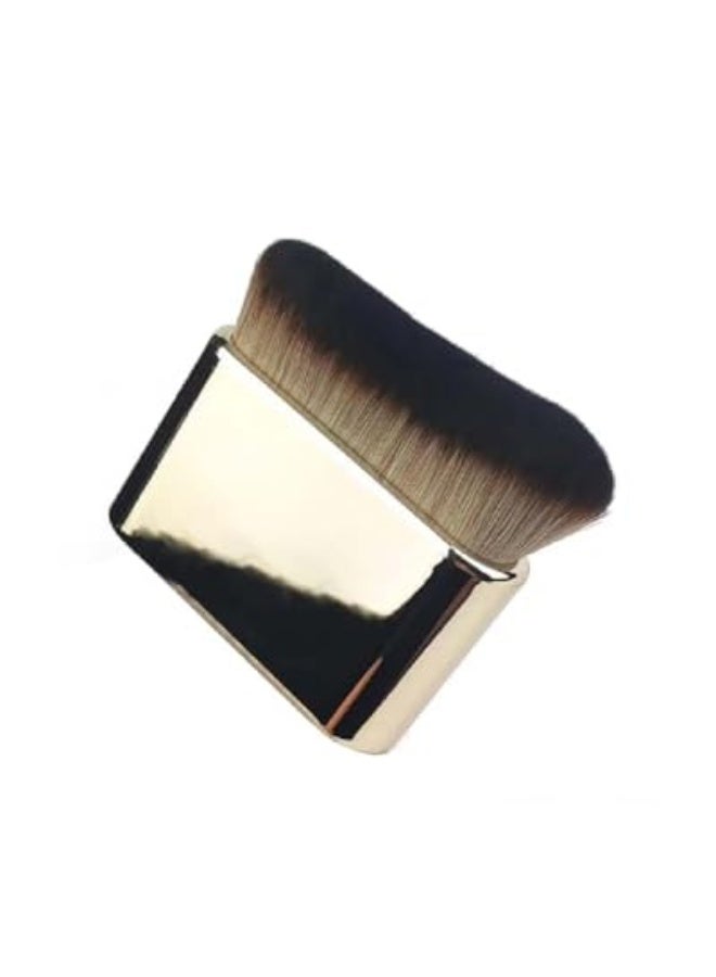 فرشاة تجميل نسائية بسطح مرآة مطلي بالكهرباء، فرشاة متعددة الوظائف بشعيرات ناعمة، فرشاة لجسم، فرشاة بودرة فضفاضة، أداة فرشاة للحمرة، ذهبية LCC855-01 - Image 1