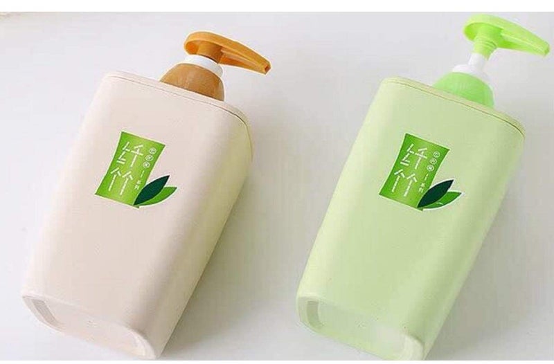 Ladila Ladila Bamboo Liquid Pump Soap Dispenser Hand-Washing Bottle for Bathroom, Bamboo Fiber Elegant Cubic Soap, Lotion, Gel and Shampoo Dispenser  - Image 4