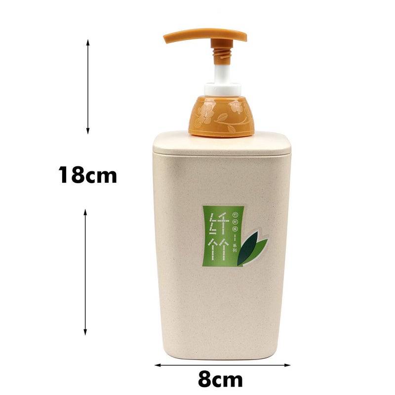 Ladila Ladila Bamboo Liquid Pump Soap Dispenser Hand-Washing Bottle for Bathroom, Bamboo Fiber Elegant Cubic Soap, Lotion, Gel and Shampoo Dispenser  - Image 3