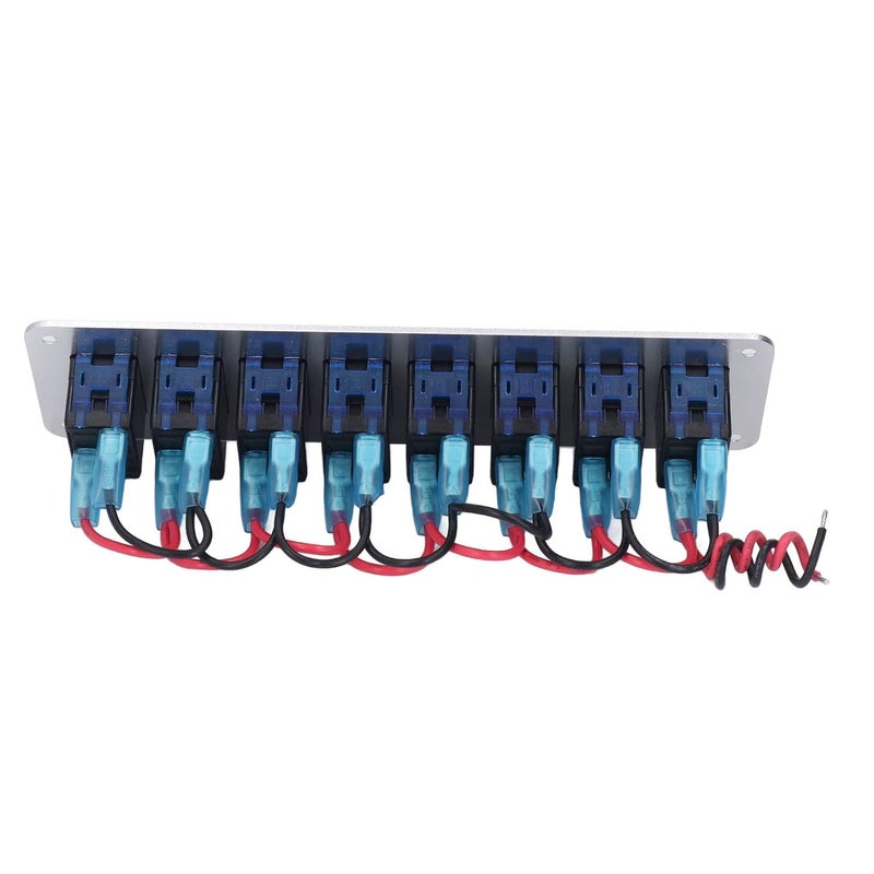 8 Gang Rocker Switch Panel Blue LED 12V 24V Aluminum Alloy for Car RV Bus Trailer - Image 3